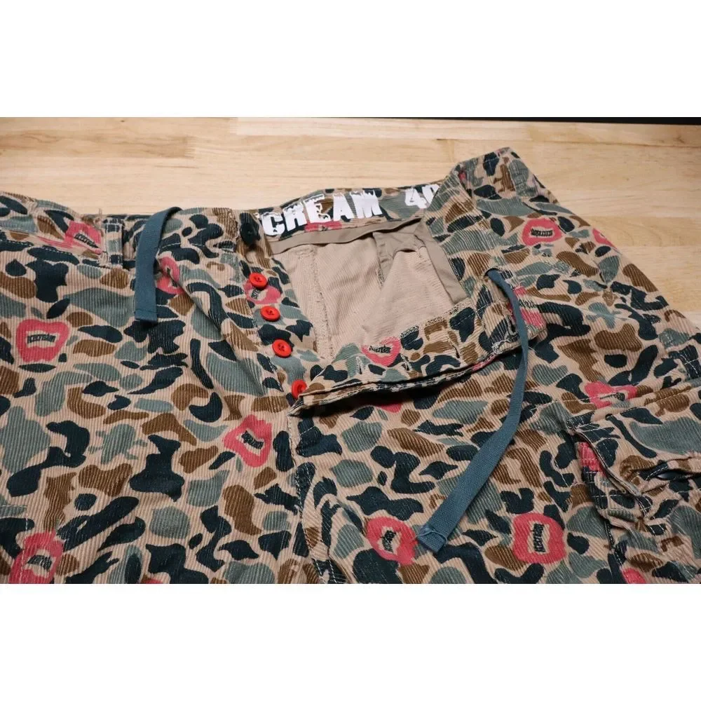 ICECREAM BBC Apple Pant 401-9106 Camo 2021 Size 40 Cargo Corduroy Green Red - Picture 4 of 13